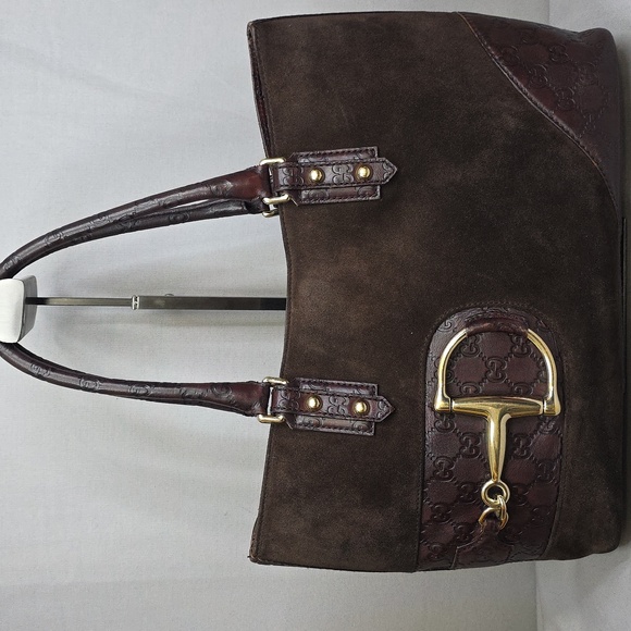 ✨️GUCCI Suede Horsebit Hasler Tote Bag - Picture 2 of 16